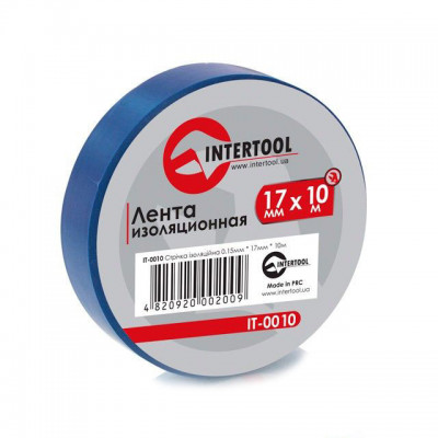 Стрічка ізоляційна 0.15мм*17мм*10м, синя Intertool