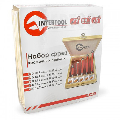 Набір фрез крайкових прямих, 5 шт Intertool