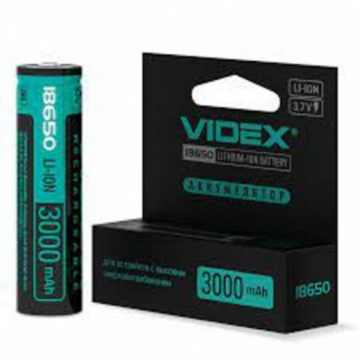 Батарейка Videx аккумуляторная 18650 Li-ion,3400mAh,3,7V(с защитой)