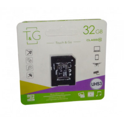 Карта пам'яті micro SDHC T&G 32GB class 10 (з адаптером)