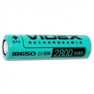 Батарейка Videx акумуляторна 18650 Li-ion, 2800mAh, 3,7V (без захисту)