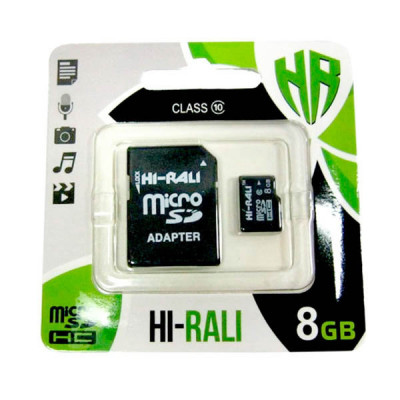 Карта пам'яті miсroSDHC HI-RALI 8GB class 10 (з адаптером)