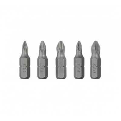 Набір біт 5шт PH1,PH2,PZ1,PZ2 1/4in*25мм, S2,STORM Intertool